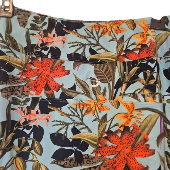 Foray Golf Women's Aqua & Multicolor Floral Hot Tropics Floral Poly/Spandex Skor - Picture 4 of 11